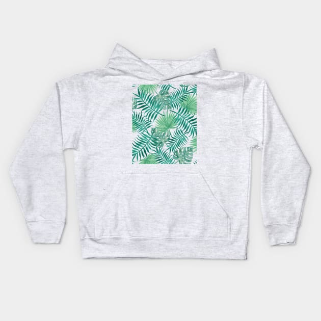 Palm Leaves Pattern Kids Hoodie by RenataCacaoPhotography